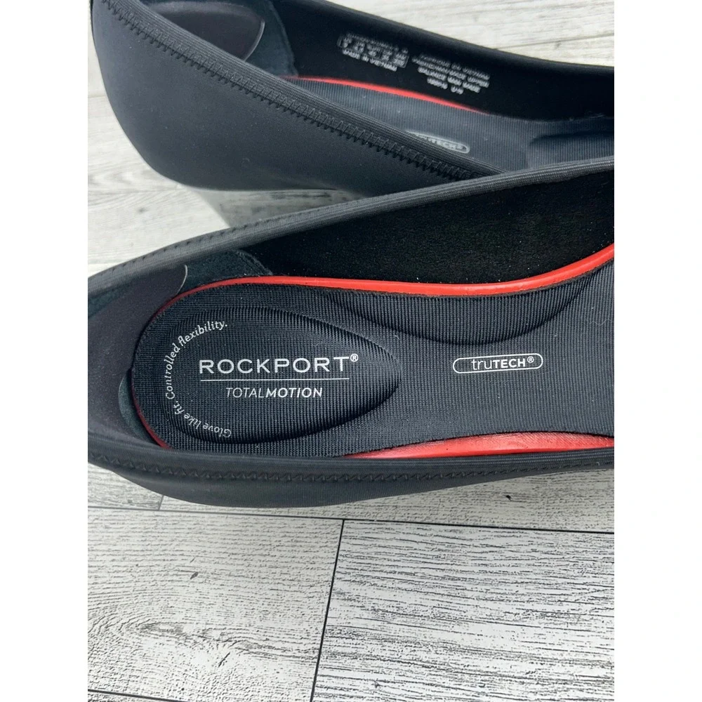 Rockport Total Motion truTECH Black Fabric Wedge Pumps CH6820 Women Sz 9M